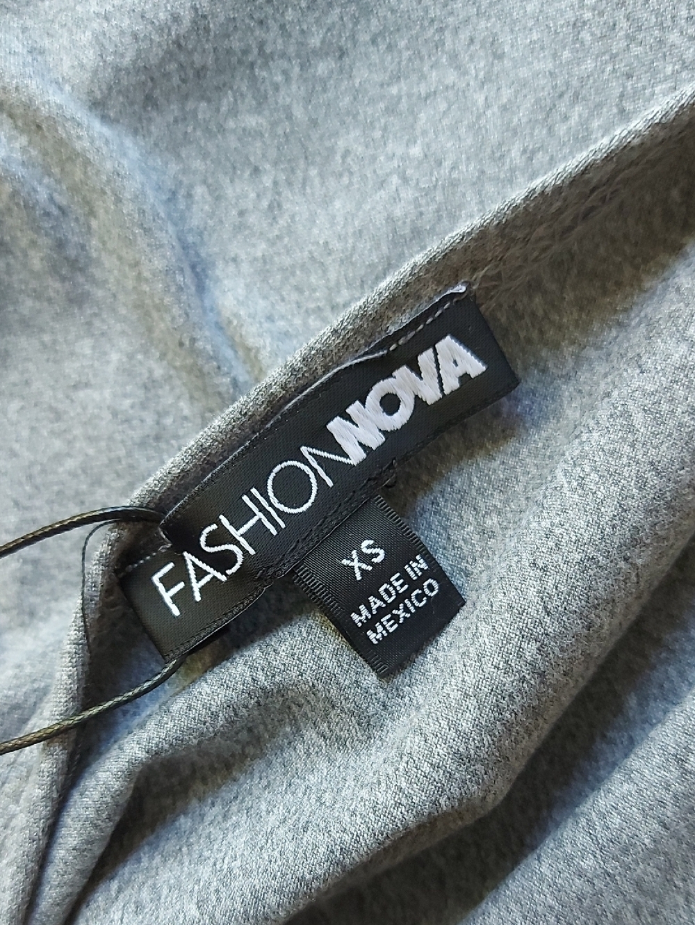 Fashion Nova Gray Twist-Front Crop Top - Picture 6 of 7